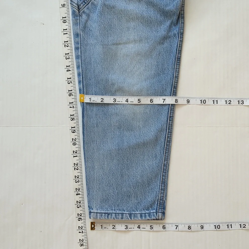 Vintage Touche' High-Waisted Mom Jeans Junior 5 Blue Red Plaid Y2K Denim